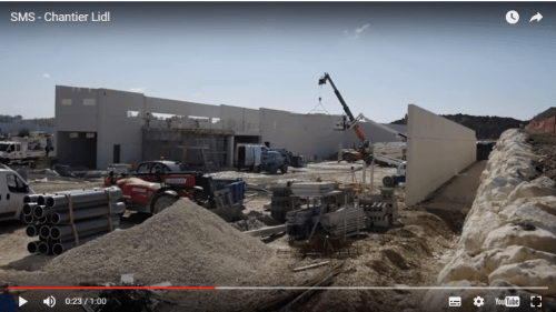 vidéo du chantier lidl Gujan Mestras par Aqio